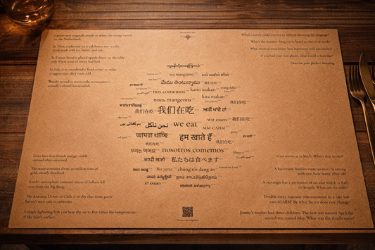 Anicha dinner placemat printed on kraft paper - English version